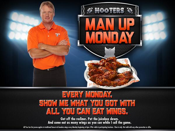 hootwilmington's tweet photo. @ChiveWilmington 
All you can eat wings tonight at Hooters after 6pm and Monday night Football http://t.co/DtVY8bJr6V