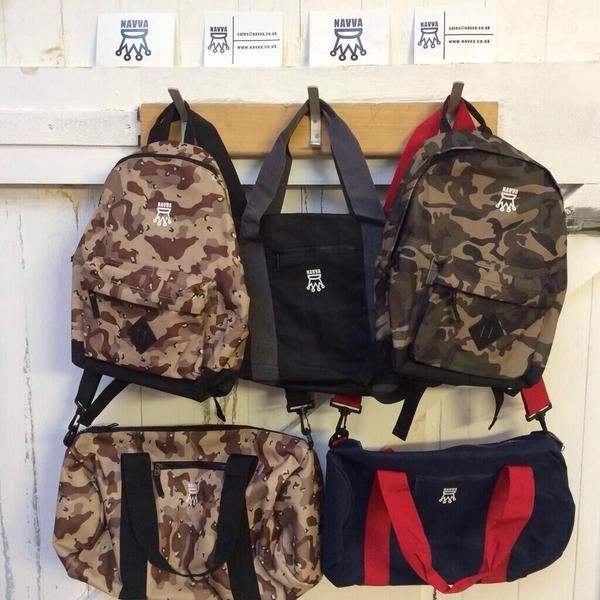 WeAreNavva's tweet photo. SELECTION OF OUR BAG RANGE - AVAILABLE IN BACKPACKS AND BARREL BAGS - SHIPPING WORLDWIDE #clothing #bags #navva http://t.co/GCjV8oGnuH