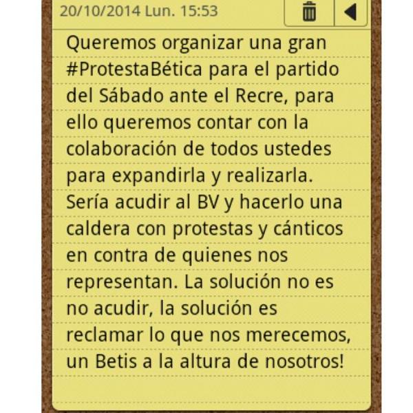 InfoRBB's tweet photo. #ProtestaBética, ya está bien de reirse de nosotros!!! http://t.co/5au9rUkPlD