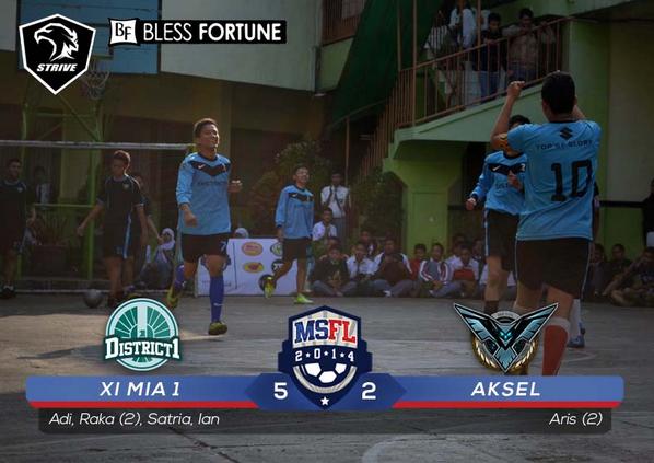 osismisa's tweet photo. Yang kedua adalah hasil akhir pertandingan antara XI MIA 1 (@DISTRICT01MISA) vs AKSEL (@WythMISA) http://t.co/xlEHeqkOsP