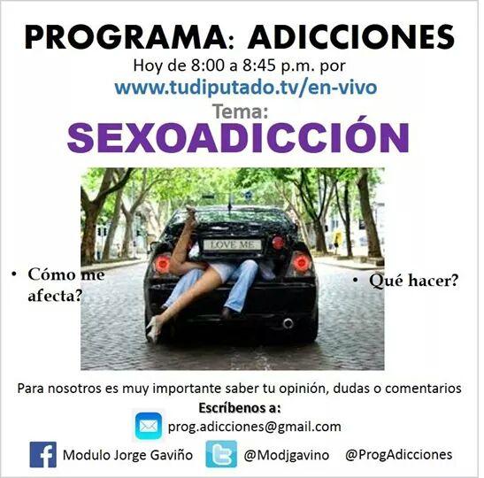 ProgAdicciones's tweet photo. No te pierdas #ProgramaAdicciones hablaremos de SexoAdicción por http://t.co/VJCjZOraIW a las 8:00 p.m. @jorgegavino http://t.co/jgGOLugXTP