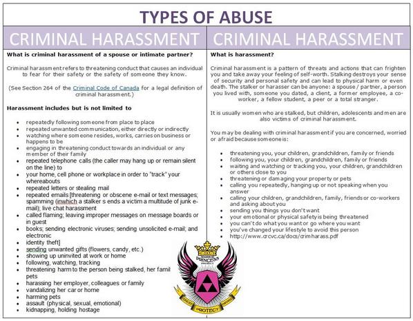 _WPPFoundation's tweet photo. What is criminal harassment? #warriorprincessproject #yeg http://t.co/7VGbLtNQdp