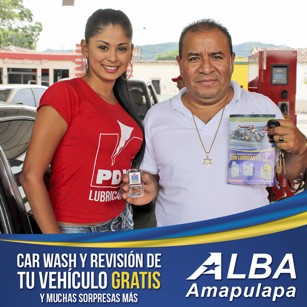 ALBAPetroleosSV's tweet photo. Arrancamos la semana con más sorpresas gracias a #LubricantesPDV
#TourF1 En compras de $20 en #ALBA Amapulapa recibe: http://t.co/6JdPfbN4Ki