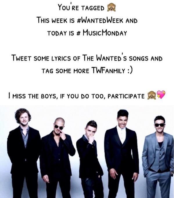 #MusicMonday
'Oh oh oh oh oh oh, oh oh oh oh oh oh, oh oh oh oh oh oh'
#WantedWeek