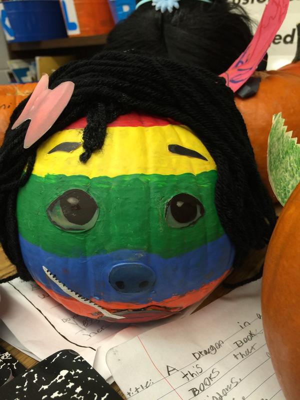JohnstonElemen's tweet photo. Third-graders at Johnston create book characters using an available fall resource! http://t.co/gaKuh7DA2H