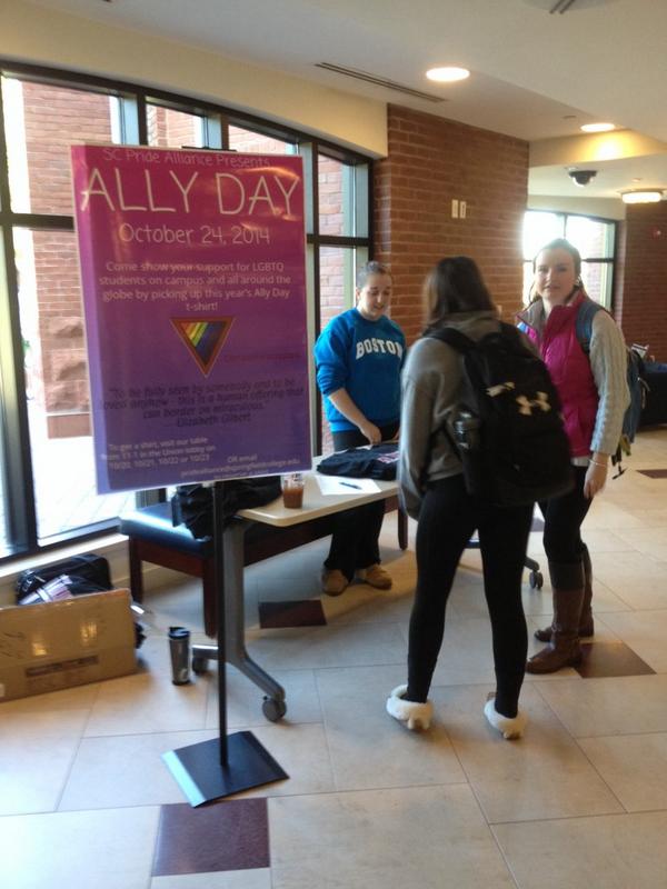 SCMassasoitHall's tweet photo. Come show your support for the LGBTQ community! Ally Day is Friday! Wear your shirt! http://t.co/N5gfcAUcMT