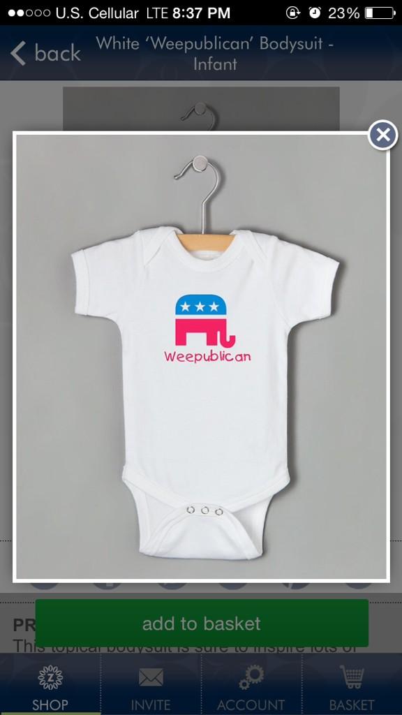 GodsNCGirl's tweet photo. Isn't this just adorable?!🐘🇺🇸❤️💙 #babyrepublican #weepublican #Conservative http://t.co/9vohLwynCm