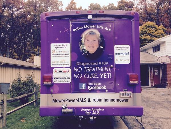 RobinMower's tweet image. @AprilHartsook hi april!! What ya think of r rolling #ALS awareness billboard