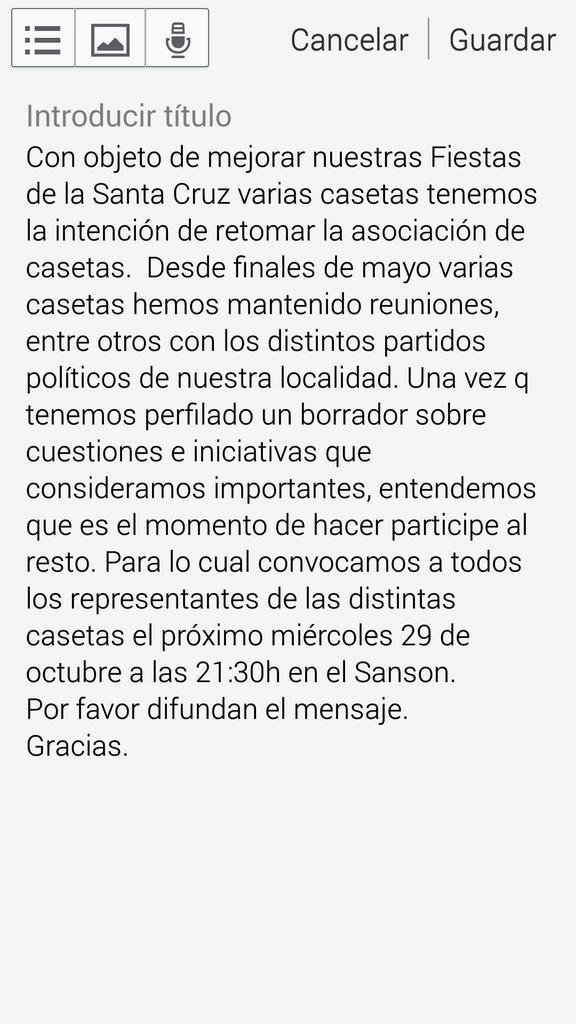 GabiSantosBoni's tweet photo. Este miercoles 29, a las 21:30 h en el sanson  reunion para formar la asociacion de casetas. http://t.co/YRKhYRJ9aE