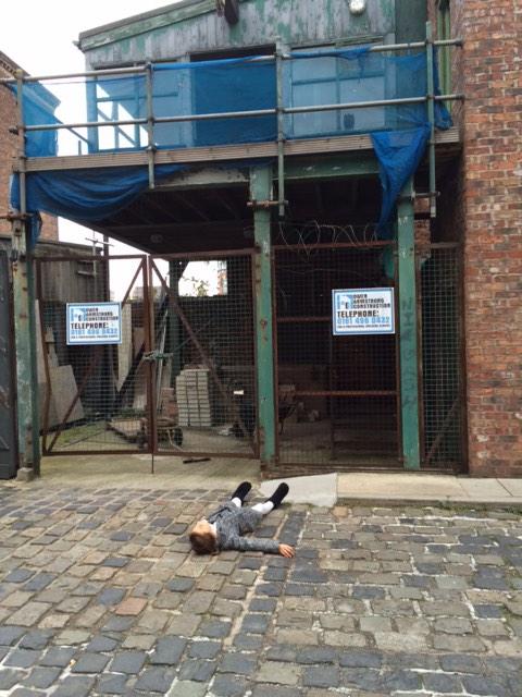 ClairBillson's tweet photo. My eldest daughter re-living Tina's final scene on the coronation street tour today! @michkeegan watch out!xx http://t.co/FcUD4WTmkP