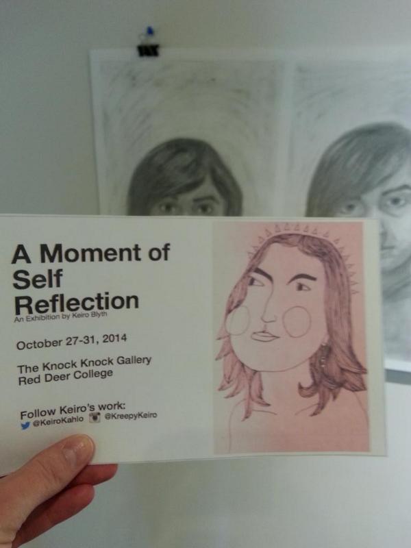 RDCVisualArt's tweet photo. The Knock Knock Gallery presents A Moment of Self Reflection by #Art310 student Keiro Blyth @KeiroKahlo http://t.co/99zbQ5UBvI