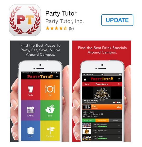 UCF_PartyTutor's tweet photo. iPhone users be sure to update your Party Tutor app to the brand new version! Android update coming soon! #PartyTutor http://t.co/qEGQWMG1CP