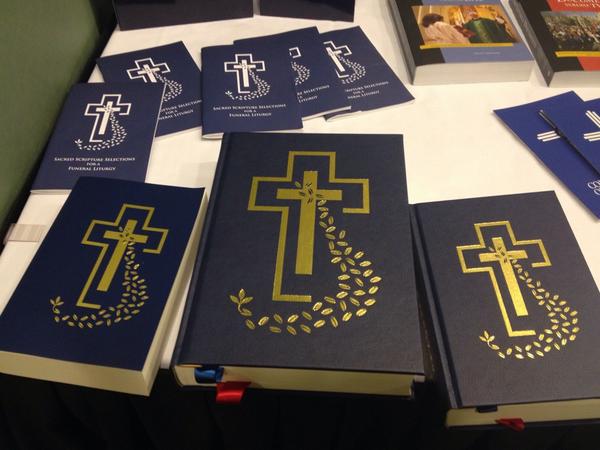calgarydiocese's tweet photo. New ritual lectionaries from CCCB displayed at National Conference of Liturgy #ncl2014. http://t.co/HWVT5OZtxh
