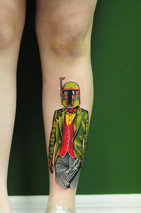InkedByTheForce's tweet photo. #starwars artist @JeffreyWortham Boba Fett tattoo http://t.co/Ei3i9fWxX8