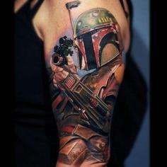 InkedByTheForce's tweet photo. #starwars Boba Fett tattoo http://t.co/Gi4FBwiebt