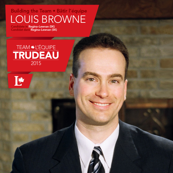 liberal_party's tweet photo. Congrats to Louis Browne, a new #TeamTrudeau candidate in Regina—Lewvan! Please RT. #LPC #Cdnpoli http://t.co/Oj5eIUbs5e