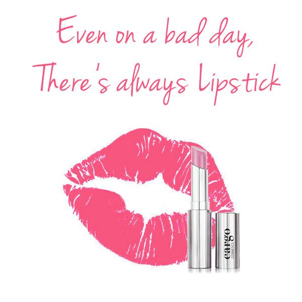 CARGOcosmetics's tweet photo. Even on a bad day, there's always lipstick. #makeupmonday #makeuptruths http://t.co/uO0dwWwFiH