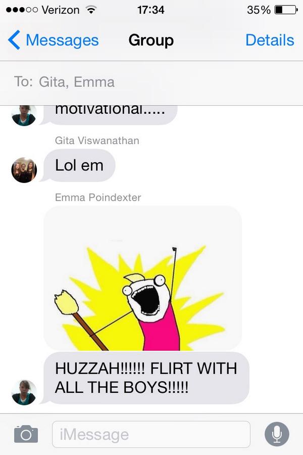 *Talking with my mother*
"I like nobody. I hate boys. They are the bane of my existence."
*Talking with my friends*