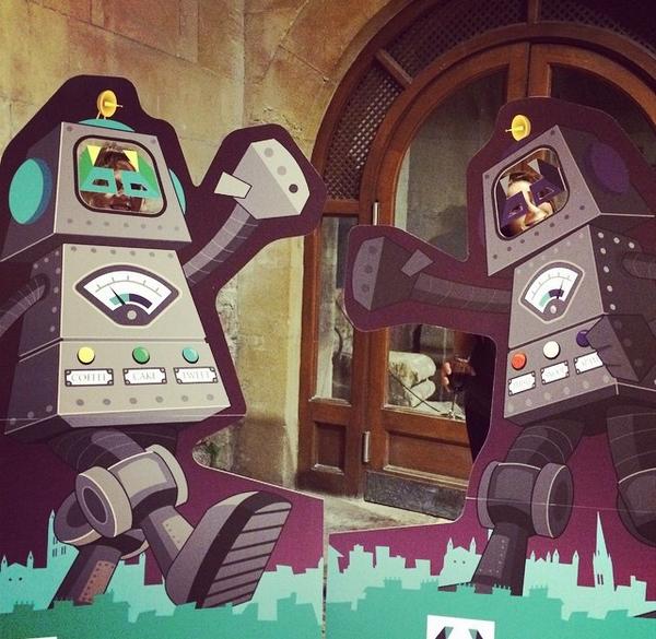 BathRobot's tweet image. Me and my evil twin hanging with the ladies ;) @bathdigital