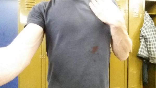 RedWithaK's tweet image. Pen exploded in my pocket, soaked through my undershirt... #embracethegeek