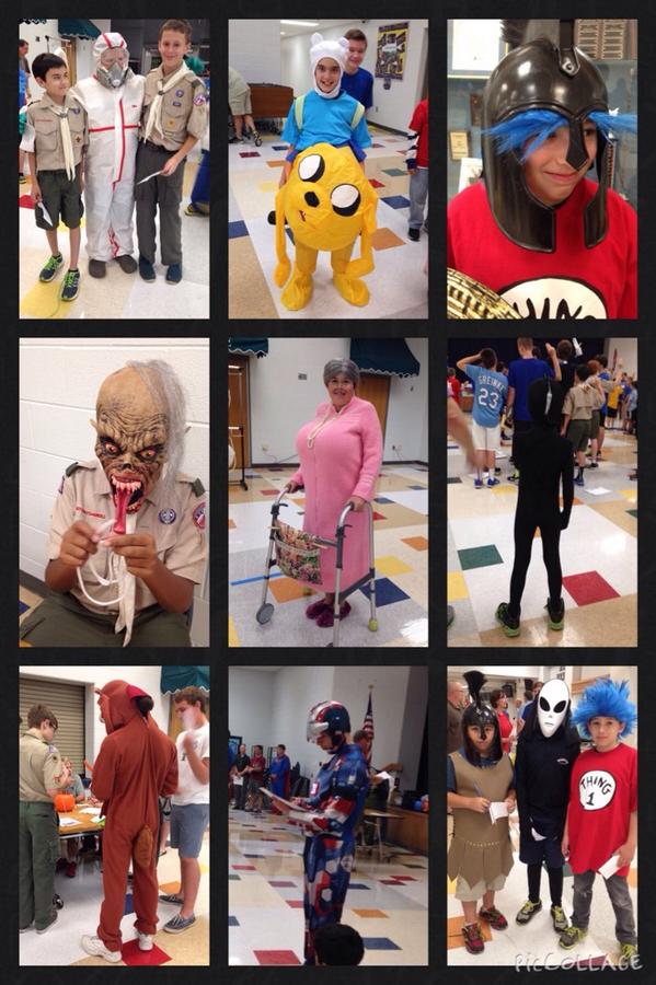 Troop10BSA's tweet photo. Happy Halloween gathering at Troop 10 - #costumes and #knottying. http://t.co/MVS2QKiQzd