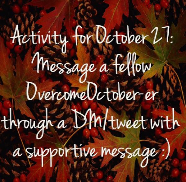 Challenges2Heal's tweet photo. Activity! #OvercomeOctober ๐๐ http://t.co/pbgc3Defp3