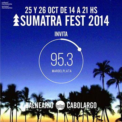 sumatramdp's tweet photo. Se viene!!! 25 y 26 de octubre #SumatraFest2014 
Balneario Cabo Largo | #mdp
Entrada Libre.
Invita @953radio http://t.co/m7y50LGVwl