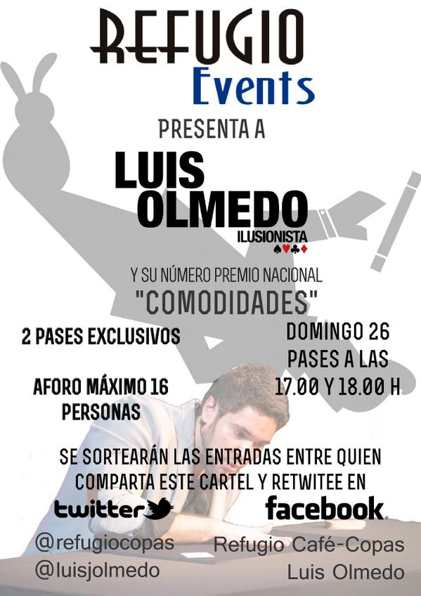 LuisJOlmedo's tweet photo. Número de concurso. 16 personas. 2 pases. En @RefugioCopas . Piénsalo. Y RT si quieres tu entrada! http://t.co/dgID16dNWg