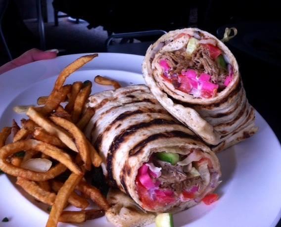 BistroJoes's tweet photo. My nephew calls it a guy-ro! 
However you pronounce it our Lamb Sandwich on Grilled Zataar Pita is sure to delight. http://t.co/zKSN1nAFcK
