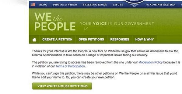 White House deletes petition asking to stop Ebola