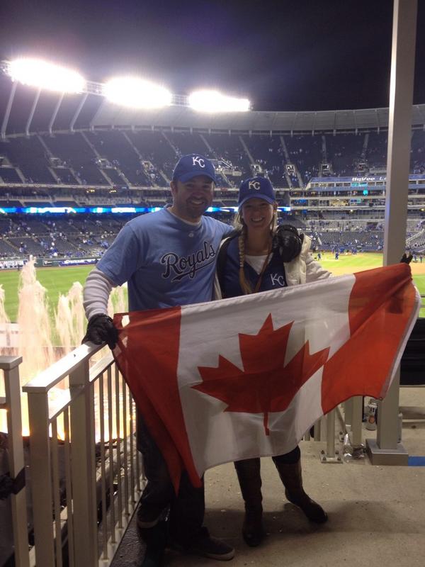 chrrrissta's tweet photo. Gave up an exotic honeymoon to buy @Royals tickets for the ALCS. Signed their #1 (Canadian) fans. #GalaxySeries http://t.co/sdWr0kgyvu