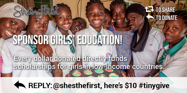 annacspitzer's tweet image. I'm giving $5 to @shesthefirst via #tinygive to support girls' education and #BakeAChange! tinygive.com/campaigns/buy-…