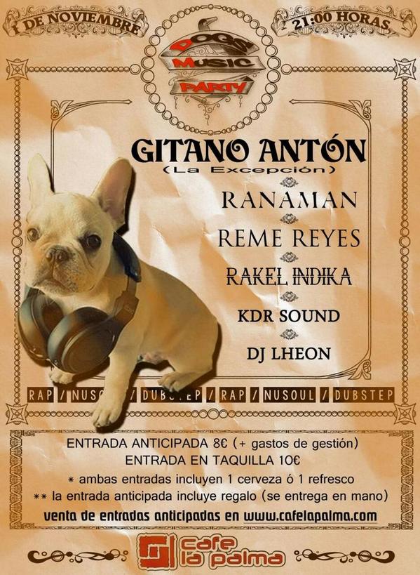 GitanoAnton's tweet photo. 1 De noviembre !!!!!
@ranamano2 @RemeReyes09 @rakelindika y mas en el @cafelapalma 
Pilla tu entrada!!!!!! http://t.co/1pehTomhag