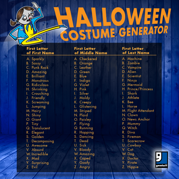 Goodwill Industries International Haven T Decided On A Costume Yet Give Our Halloween Costume Generator A Try Http T Co Wjk1zx2xqw Goodwill Industries International Haven T Decided On A Costume Yet Give Our Halloween Costume Generator A Try Http T Co Wjk1zx2xqw