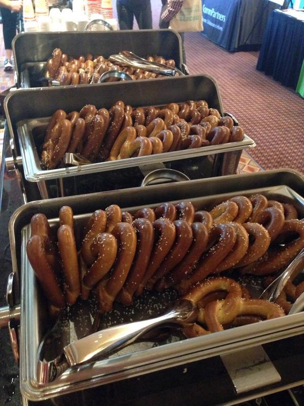 aptify's tweet photo. Refreshment break! Grab a soft pretzel! Yummm #AUC2014 http://t.co/wDu9GJAUE5