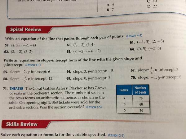 MrLeeAlgebra's tweet image. #alg2 #alg3 #alg4 pg 236: 59-70