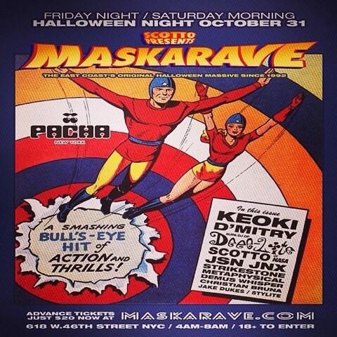 maskarave's tweet photo. #maskarave #nyc FRI OCT 31 at #Pacha ftg #Dmitry #DeeeLite #Keoki #jasonjinx #djscotto #strikestone #demuswhisper $20 http://t.co/DunjdAfE2j