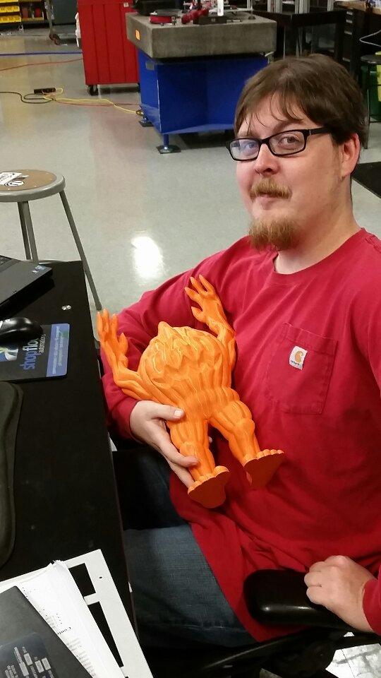 Our lead technician gave birth to this wierd pumpkin baby over the weekend. #3dprint #uglybaby