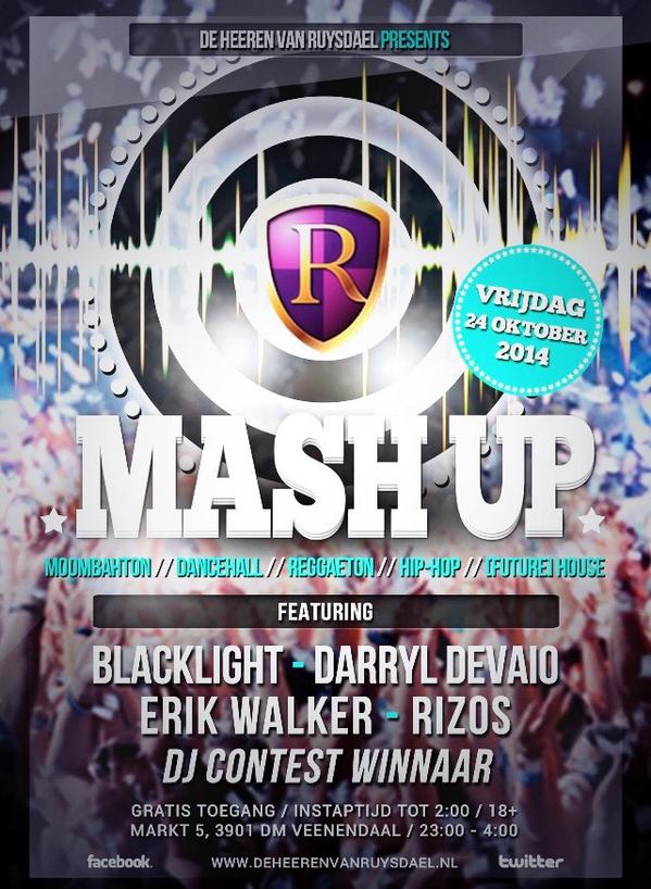 DarrylDevaio's tweet photo. Zin in vrijdag!!! @Blacklightlife @djerikwalker @jasperguis @djcajito @DonConsola @_MashupEvents @heerenvruysdael 🎉 http://t.co/2VF9OWpnyw
