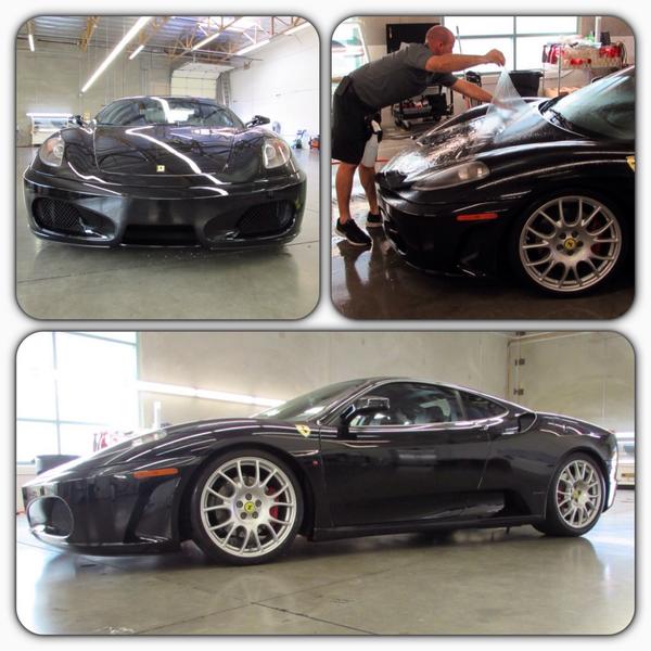 shanestint's tweet photo. Installing new full hood and fender protection on this beauty. #clearbra #paintprotectionfilm #ferrari #f430 #arizona http://t.co/8XHBBVVUE5