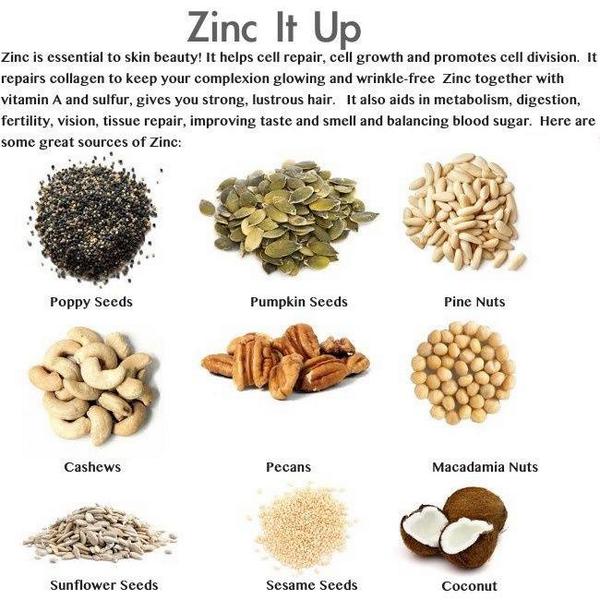 PCOSFreeLife's tweet photo. Zinc it up for healthy hair, metabolism and fertility boost #PCOSFreeLife http://t.co/OQKIckVFnE