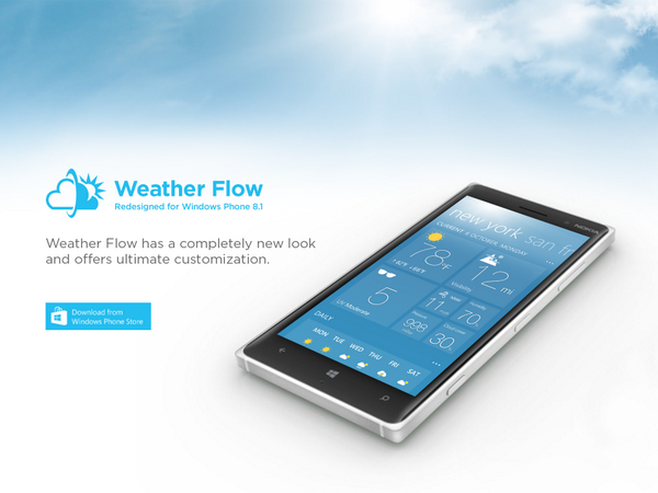 TeamDistinction's tweet photo. Check out the new fully redesigned Weather Flow for Windows Phone 8.1 with customizable layout http://t.co/1yHz59Mtdx http://t.co/lyuBABsM19