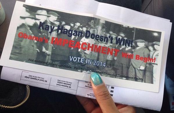 Pro-Kay Hagan flyer shows picture of a lynching