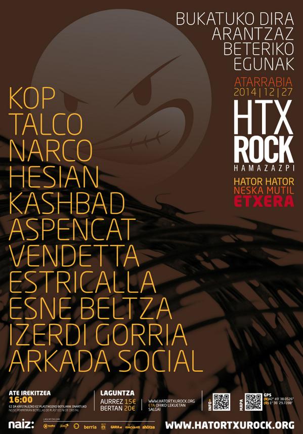Hatortxurock's tweet photo. HEMEN DUZUE ITXOITEN EGON ZARETENA!!! HEMENTXE #HTX17 ko KARTELA!!! GOZATU!!! http://t.co/42pDwX9bTT