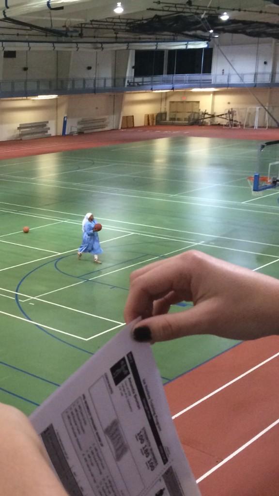Sister destroying the court like Jesus destroyed our sins.🙏How many times has she missed? Nun.😇 #catholiccollege #CSS