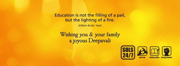 SOLS_Foundation's tweet photo. May the flame of knowledge light your path &amp; the warmth of friendship brighten your year ahead. Happy Deepavali! http://t.co/ZiCf6mEC2D