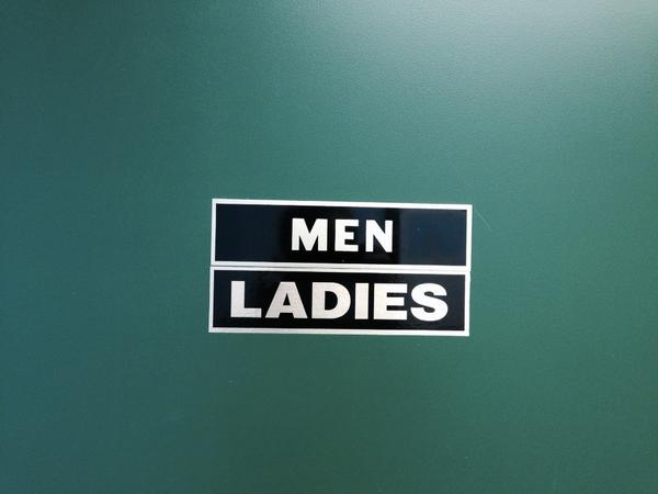 SleepingGypsies's tweet photo. Venue in East Jordan had a men's room, ladies' room, and one for men-ladies.  #progressive #restroomreform? http://t.co/1HiBEZH3yc