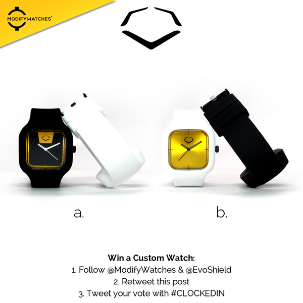 EvoShield (@evoshield) on Twitter photo We teamed up with <a href="/ModifyWatches/">Modify Watches exclusively at Custom Ink</a> to create custom watches! Complete these 3 steps to win your favorite watch set! We teamed up with <a href="/ModifyWatches/">Modify Watches exclusively at Custom Ink</a> to create custom watches! Complete these 3 steps to win your favorite watch set!