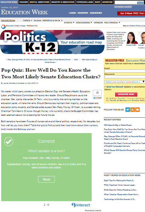 tryinteract's tweet image. Excellent implementation from @educationweek blogs.edweek.org/edweek/campaig… #edcation #Senator