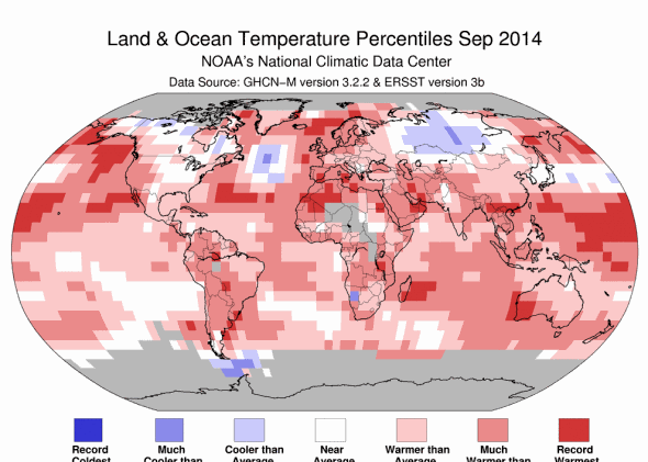 Slate's tweet image. The Earth just had its warmest 12-month period on record: slate.me/1DtQRma